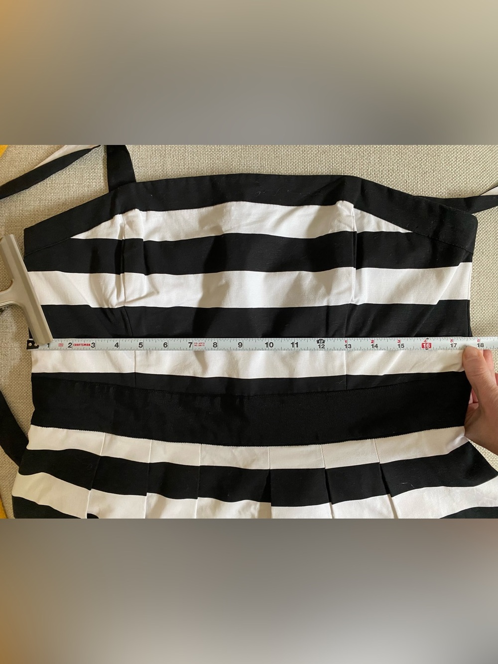 NWT WHBM Classic Black & White Striped Halter/Strapless Party Dress - Picture 9 of 11